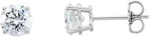 Round Natural Mined Diamond Stud Earrings 14k White Gold (2.04 Ct,I-h Color,VVS1-VVS2 Clarity IGL Certified)