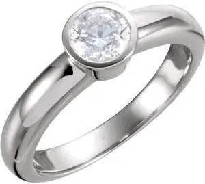 Round Natural Mined Diamond Solitaire Engagement Ring,14K White Gold (0.51 Ct,F Color,VVS2 Clarity) IGL
