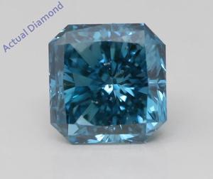 Radiant Cut Loose Diamond (0.9 Ct,Fancy Intense Blue(Irradiated) Color,VS2 Clarity) IGL Certified