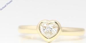 18k Yellow Gold Pear Diamond Two-Stone Invisible Setting Framed Heart Shaped Ring (0.41 Ct H VS Clarity)