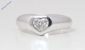 18k White Gold Pear Diamond Two-Stone Invisible Setting Heart Shaped Solid Ring (0.39 Ct H SI1 Clarity)