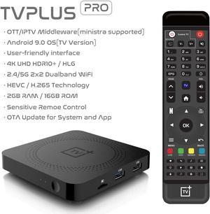 2022 IPTV TVPlus PRO Android 9.0 2GB+16GB IPTV SET TOP Smart TV Box 2.4/5G Duo Band Wifi 600M Schedule Record Function with LIXSUNTEK® Ethernet Cable