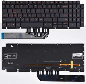 LIXSUNTEK Replacement Keyboard for Dell G15 5510 5511 5515 & G15 5520 5521 5525 Series Game Laptop, Dell G15 5510 5511 5515 Replacement Keyboard with Backlit Red Frame US Layout