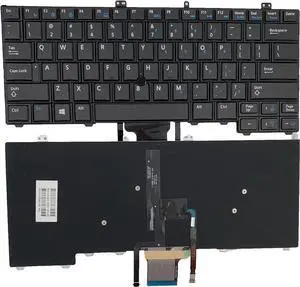 LIXSUNTEK Laptop Replacement US Layout with Backlit with Pointer Keyboard for Dell Latitude E7440 E7240 E7420 Black