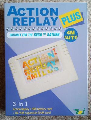 Sega Saturn Action Replay Plus 3 in 1 Memory Card and Cheat Codes Auto 1 or 4M Ram Region Free