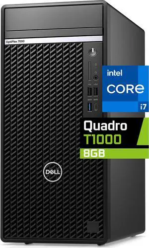 Dell Optiplex 7010 PLUS Tower Desktop Computer, Intel i7-12700K, 32GB RAM, 2TB NVMe SSD, Nvidia Quadro T1000 8GB, DVDRW, HDMI, USB-C 20 Gbps, Wi-Fi, BT, Windows 10 Pro, 7000 Series