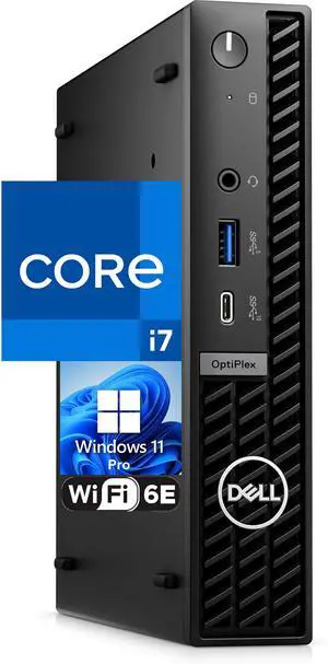 Dell OptiPlex 7020 Micro Computer- Intel Core i7-14700, 64GB RAM, 4TB NVMe SSD, USB Type-C, Built in WiFi, BT, Display Port, HDMI, Windows 11 Pro with AI Copilot, Black 7000 Desktop
