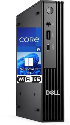 Dell Pro Micro Computer-  Intel Core i9-12900K, 64GB RAM, 4TB NVMe SSD, USB Type-C, Built in AX WiFi, BT, Display Port, HDMI, Windows 11 Pro - AI Copilot, Black Desktop