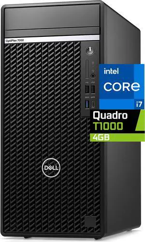 Dell Optiplex 7010 PLUS Tower Desktop Computer, Intel i7-12700K, 32GB RAM, 1TB NVMe SSD, Nvidia Quadro T1000 4GB, DVDRW, HDMI, USB-C 20 Gbps, Wi-Fi, BT, Windows 10 Pro, 7000 Series