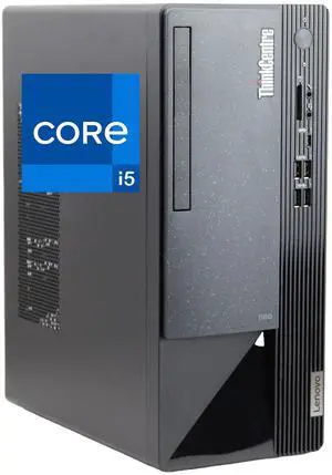 Lenovo ThinkCentre Neo 50T Gen 4 Tower Computer - Intel Core i5-12400, 16GB Ram, 512GB NVMe SSD, DisplayPort, HDMI, VGA,  USB Type-C, SD Card Reader, AX Wi-Fi, Bluetooth - Windows 11 Pro