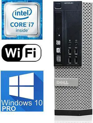 Dell Optiplex i7 9010 SFF Desktop, Intel Quad-Core upto 3.9GHz, 32GB DDR3, 512GB SSD, Intel HD Graphics  4K 3-Monitor Support(2x DP 1 x VGA) WIFI, BT 4.0, USB 3.0, DVD-RW, Windows 10 Pro