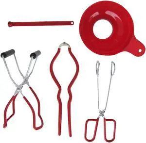 Treasure Gurus 5pc Canning Supply Kit Pickling Tongs Jarring Funnel Fermenting Jar Lifter Pickle Tool Set