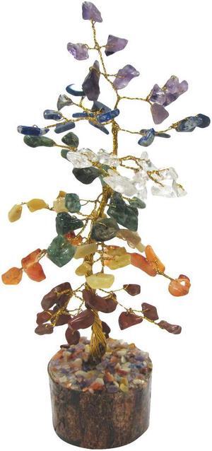 Treasure Gurus Chakra Healing Stone Tree Of Life Natural Gemstone Positive Energy Balance Geode Reiki Decor