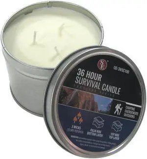 Treasure Gurus 36 Hour Soy Camping Outdoor Survival Candle Emergency Rescue Gear Prepper Supplies