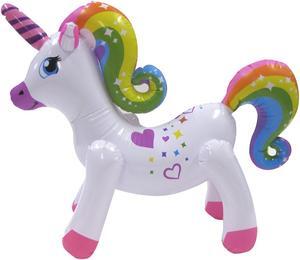 Treasure Gurus Rainbow Unicorn Inflatable Swimming Pool Water Float Kid Adult Blow Up Party Toy Pet Animal Floaties