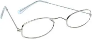 Treasure Gurus Silver Oval Frame Old Lady Granny Eye Glasses Women's Eyeglasses Costume Accessory Prop Grandma Eyewear