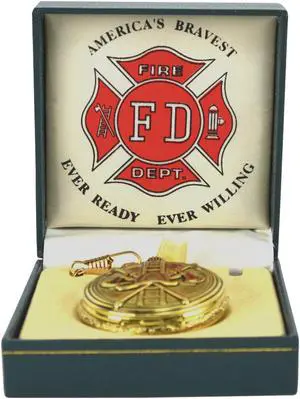 Treasure Gurus Men's Solid Brass Fire Department Pocket Watch