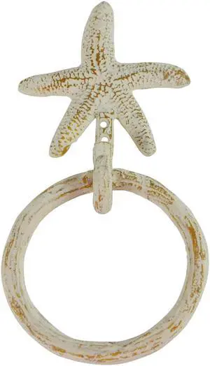 Treasure Gurus Wall Mount Starfish Kitchen/Bath Towel Ring Holder Hanger Hook Nautical Decor