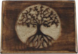 Wood Chakra Tree of Life Memory Keepsake Box Decorative Jewelry Card Reiki Storage Chest