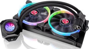 RAIJINTEK ORCUS 280 RBW, an AIO Water cooler for CPU, with 2pcs 14025 ARGB PWM Fans, Copper water block, Durable and reliable PUMP, Rotating Blade with ARGB LED, Compatible with Intel & AMD Socket CPU