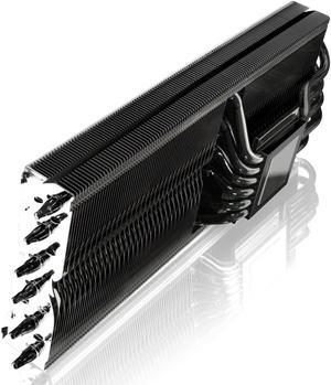 RAIJINTEK MORPHEUS VEGA - Superior High-End VGA Cooler, 12* 6mm Heat-Pipe & 129 fins, Fully Black Coated, 26 RAM Heat-Sink & 1 Big VRM Heat-Sink, Fan clip options for 12025 & 12013 fans