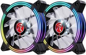 SKLERA 12 RBW ADD -2 pack, Addressable RGB, 12025 PWM fan, with 8 port Addressable LED hub,  Remote controller &  Connecting M/B cable, compatible with ASUS/MSI 5V ADD header, brings visible color