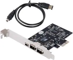 Firewire Card,PCIe Firewire 800 Adapter for Windows 10 with Low Profile Bracket and Cable,3 Ports (2x6 Pin 1x4 Pin) IEEE 1394 PCI Express Controller Card for Desktop PC Windows 7 Firewire Card,PCIe Firewire 800 Adapter for Windows 10 with Low Profile Bracket and Cable,3 Ports (2x6 Pin 1x4 Pin) IEEE 1394 PCI Express Controller Card for Desktop PC Windows 7