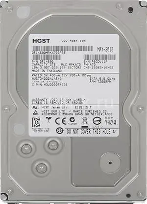 HGST - IMSOURCING HUS724020ALA640 HITACHI 2TB 7.2K SATA LFF HGST - IMSOURCING HUS724020ALA640 HITACHI 2TB 7.2K SATA LFF