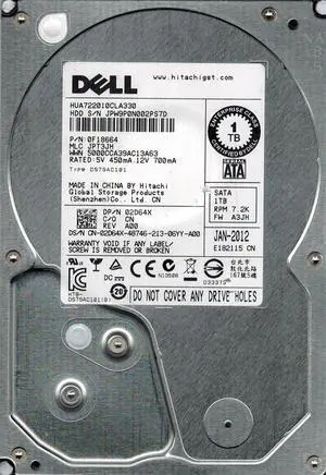 DELL 1TB 7200RPM 3GB PER SECOND SATA 3.5 INCH HARD DRIVE  NEW BULK BARE DRIVE 
3 YEAR WARRANTY THRU TECH EXPERTS