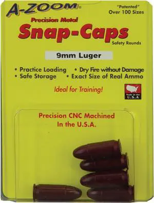 AZOOM 15116 A-Zoom 9mm Luger Snap Cap 5Pk