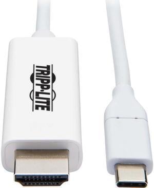 Tripp Lite U444-006-H4K6WE USB-C to HDMI Adapter, M/M, White, 6 ft. - 5.91 ft HDMI/Thunderbolt 3 A/V Cable for Smartphone, Projector, Chromebook, Notebook, Monitor, Tablet, Audio/Video Device, MacBook