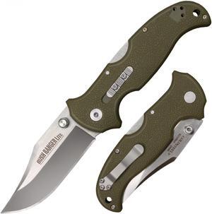COLD STEEL 21A COLD STEEL BUSH RANGER FOLDER 3.5 IN PLAIN OD GREEN HANDLE