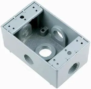 Pass & Seymour - WPB26 - Weatherproof 1 Gang Box, 5 Hole 1/2", 17.0 Cu.In., Gray (1 on Each End, 1 Each Side, 1 in Back)