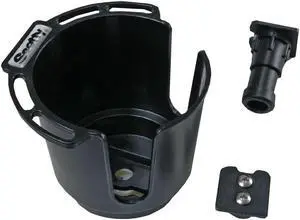 SCOTTY CUP HOLDER W/ ROD HLDR POST & BULKHEAD GUNNEL MNT BLK 311-BK