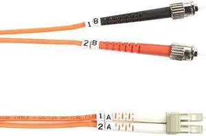 Black Box FO50-003M-STLC Box 50-Micron Multimode Fiber Optic Value Patch Cable, Duplex, Zipcord - Fiber Optic For Network Device - 9.84 Ft - 1 Pack - 2 X St Male Network - 2 X Lc Male Network