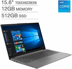 Lenovo Ideapad 3 Laptop: Core i5-1135G7, 12GB RAM, 512GB SSD, 15.6" Full HD Touchscreen Lenovo Ideapad 3 Laptop: Core i5-1135G7, 12GB RAM, 512GB SSD, 15.6" Full HD Touchscreen