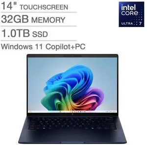 HP EliteBook X G1i 14" AI Laptop: Intel Core Ultra 7 258V, 32GB DDR5 RAM, 1TB SSD, 14" Full HD+ Touchscreen Display, Backlit Keyboard, Windows 11