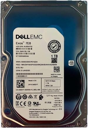 Dell M33YT 1TB 7.2k SATA 6Gbps 512n 3.5" 14G Internal Hdd