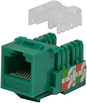5 pack lot Keystone Jack Cat6 Green Network Ethernet 110 Punchdown 8P8C