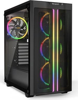 be quiet! Pure Base 500 FX ATX Mid Tower PC case | ARGB | 4 Pre-Installed Light Wings PWM Fans | Tempered Glass Window | Black