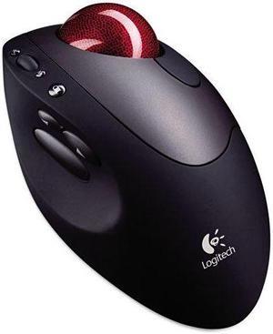 Optical TrackMan Cordless Mouse, 6-Button/Scroll, Programmable, Black/Silver
