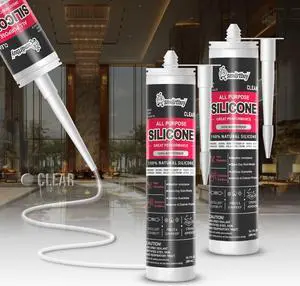 Smartbuy All Purpose Clear 100% Neutral Silicone Sealant and Adhesive for Glass Window Door Kitchen Bath Solar Frame Indoor & Outdoor Projects Odorless Waterproof Caulk 10.1oz Cartridge