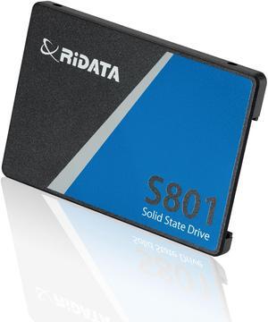 RiDATA S801 256GB SSD (Internal Solid State Drive) 3D NAND 2.5" SATA III 6Gb/s Ultra Slim 7mm Up to 460 MB/s Advanced SLC Cache Technology
