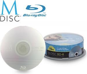 15 Pack Millenniata M-Disc BD-R 25GB 4X HD 1000 Year Permanent Data Archival / Backup Blank Media Recordable Disc