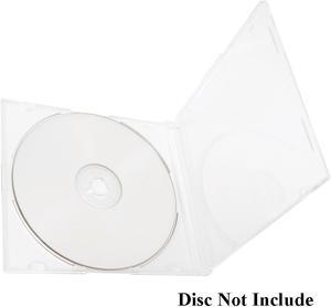 Slim 5.2mm Jewel Case Thin Clear Single CD DVD Disc Storage w/Built-in Clear Tray (100 Pack)