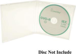 Smartbuy Standard 10.4 mm Clear Jewel Case Single CD DVD Disc Storage with Assembled Clear Removable Tray (50 Pack)