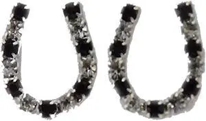 Finishing Touch Horseshoe Earrings - Jet Black Clear Imitation Rhodium Finishing Touch Horseshoe Earrings - Jet Black Clear Imitation Rhodium