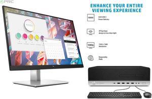 HP EliteDesk 800 G4 SFF Desktop with HP 24" IPS Full HD 1920 x 1080 borderless Monitor - 8th Gen Intel Hexa-Core i7-8700 up to 4.60 GHz 16 GB DDR4 128 GB M.2 SSD + 1TB HD  DVD-R WiFi/BT Windows 11 Pro