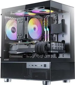 PRC MidnightView Custom Gaming Desktop PC Intel Core i3-12100F 3.5GHz 4-Core 16GB DDR4 1TB NVMe AMD Radeon RX 6800 XT 16GB GDDR6 Wi-Fi BT ARGB High Performance CPU Cooler Windows 11 Home