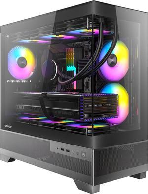 PRC ShadowGlass Custom Gaming Desktop PC Intel Core i7-12700K 3.6GHz 12-Core 16GB DDR4 1TB NVMe 4TB SSD AMD Radeon RX 7800 XT 16GB GDDR6 Wi-Fi BT 360mm ARGB AIO Liquid Cooling Windows 11 Home